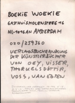 Boekie Woekie Gasthuismolensteeg 1987 1988